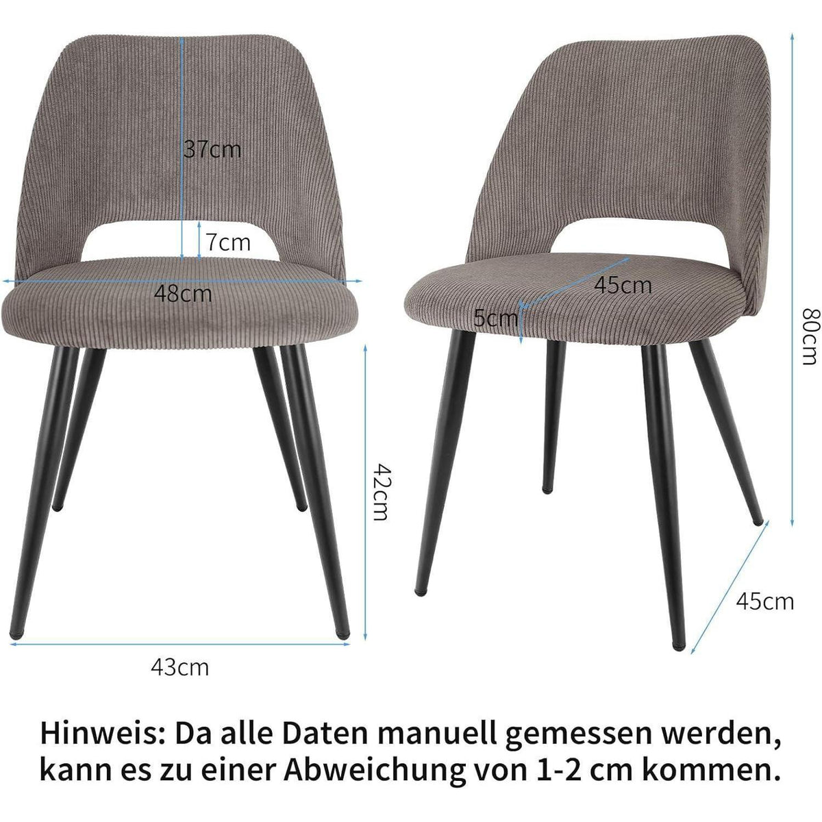 Esszimmerstühle 6er Set, Samt, Braun – Modern & Komfortabel