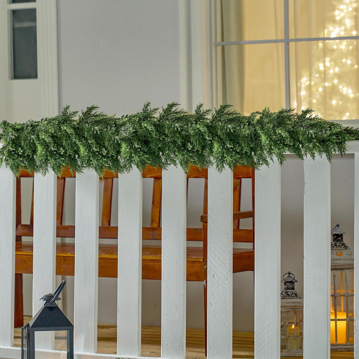 Realistische Zedernholz-Weihnachtsgirlande – 6 Fuß