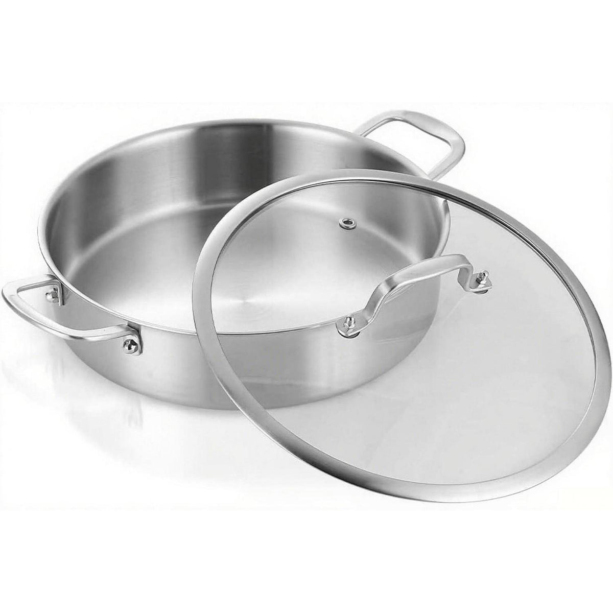 Schmortopf 28 cm Edelstahl mit Deckel – Vielseitiger Kochtopf