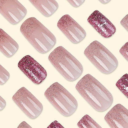 Kurze Press On Nails – 24 Stück French Design Kunstnägel