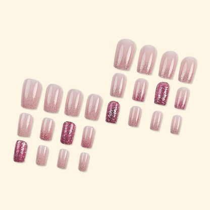 Kurze Press On Nails – 24 Stück French Design Kunstnägel
