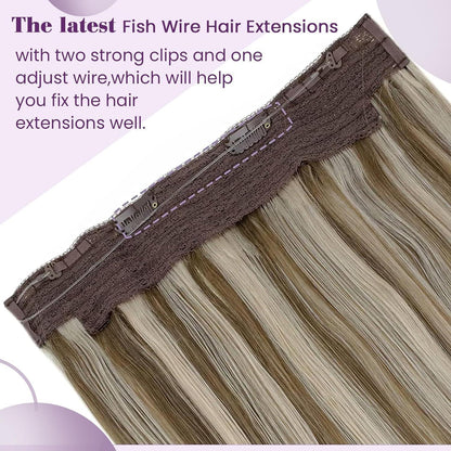 Blond Echthaar Wire Extensions – Highlighted Goldbraun & Hellblond