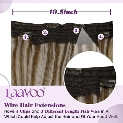 Blond Echthaar Wire Extensions – Highlighted Goldbraun & Hellblond