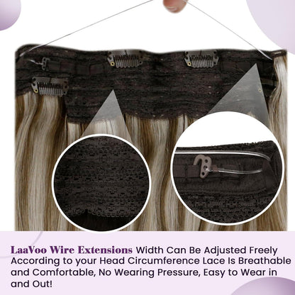 Blond Echthaar Wire Extensions – Highlighted Goldbraun & Hellblond
