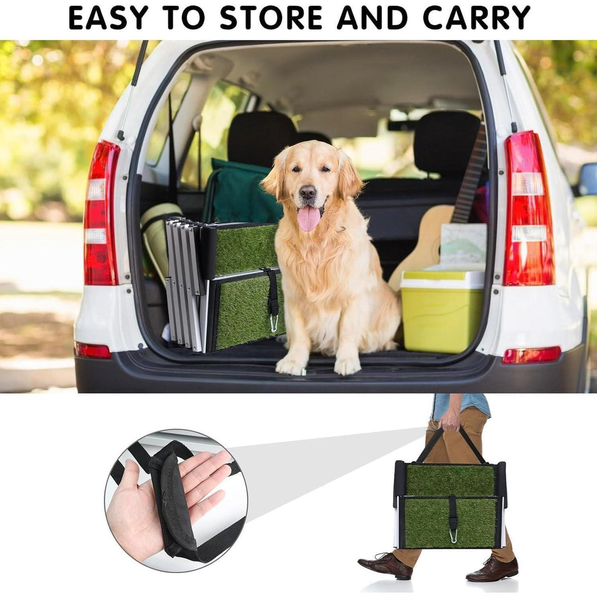 Hundetreppe Auto Klappbar – Einstiegshilfe für Hunde (70-90cm)