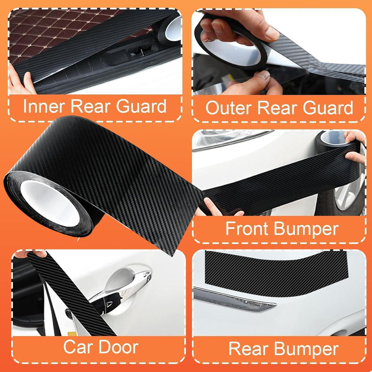 Kohlefaser Einstiegsleisten Folie – 10cm x 10m Schwarz Auto Styling