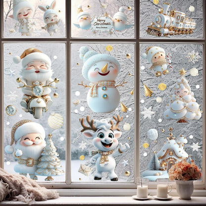 Weihnachts Fensterbilder Selbstklebend – 9 Blatt Deko Aufkleber
