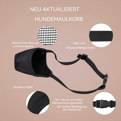 Atmungsaktiver Maulkorb für Hunde – 3D Air Mesh, Blau L