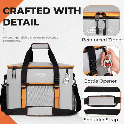 Kühltasche Groß 50L – Faltbar für 80 Dosen & Picknick