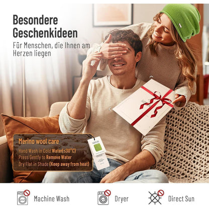 Australische Wollmütze Damen Herren - Atmungsaktive Beanie Grün