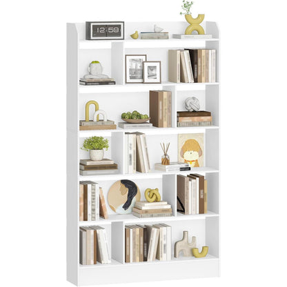 Weißes Bücherregal mit 6 Fächern – 24 x 100 x 170 cm