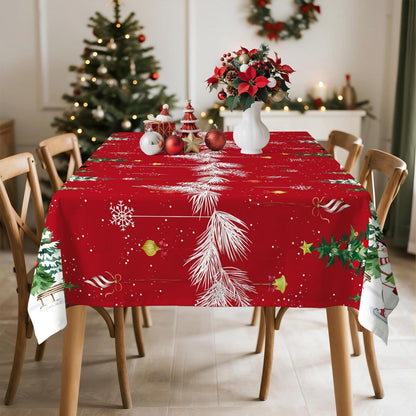 Weihnachtliche Schneemann Tischdecke Rechteckig 140x180 cm
