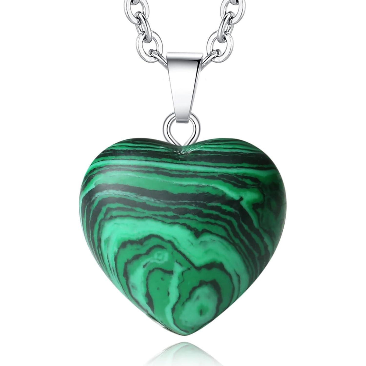 Malachit Herz Halskette Silber Damen Kette Verstellbar Geschenk