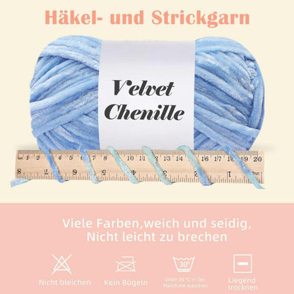 Kuschelwolle Chenille 1000g - Flauschig & Weich zum Häkeln & Stricken