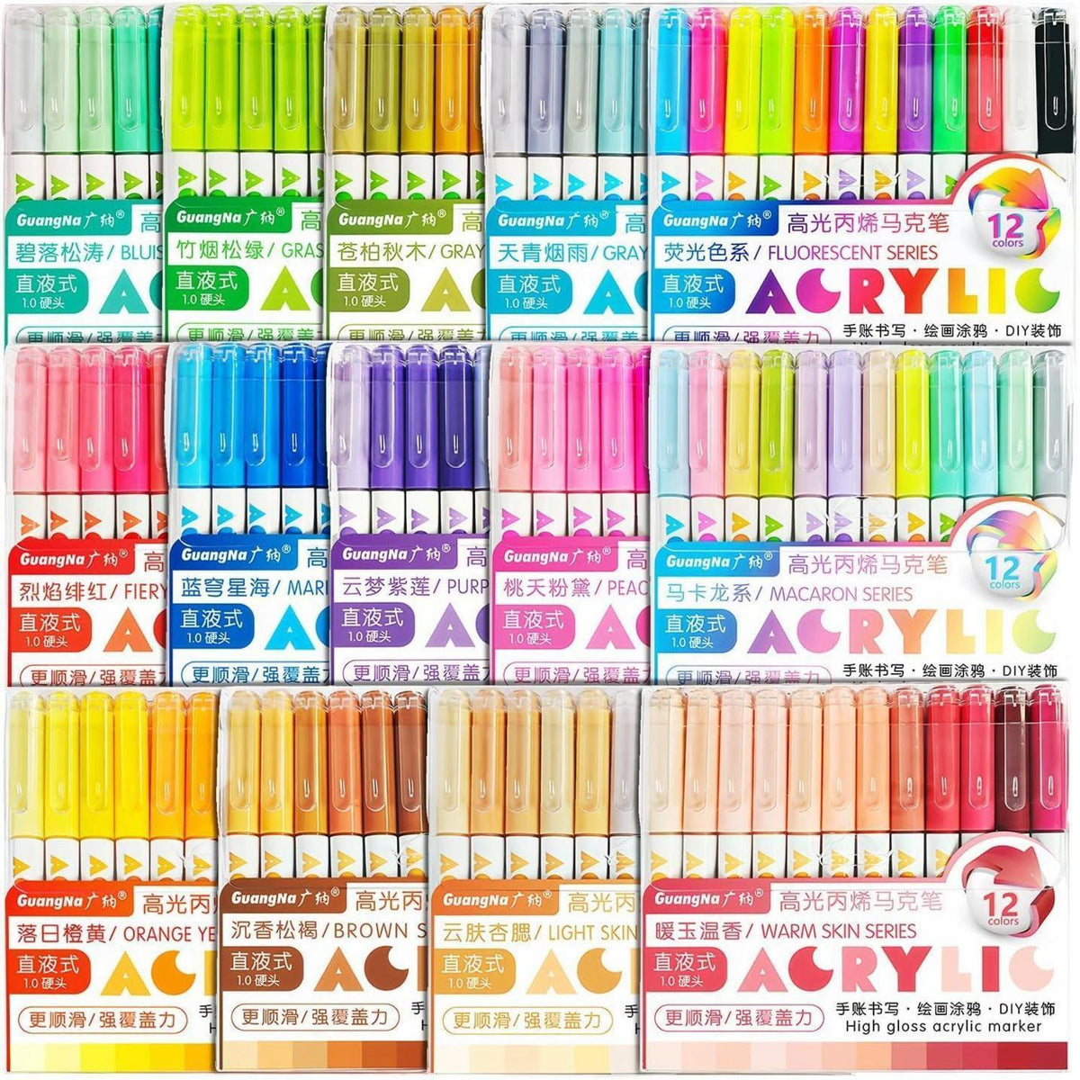 Flüssige Acryl-Marker 168 Farben – Schnell trocknend & Vielseitig