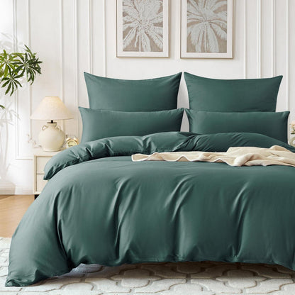 Satin Bettwäsche Set 220x240 Dunkelgrün, 3-teilig, Baumwolle
