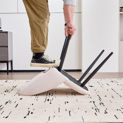 Runder Esstisch Set mit 4 Cord-Stühlen – Modern & Komfortabel