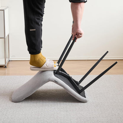 Moderner Esszimmerstuhl 2er-Set, Grau Cordpolsterung