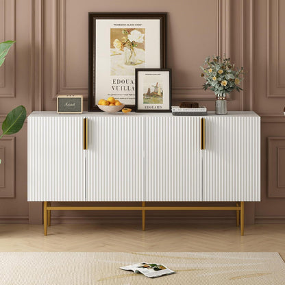Modernes Sideboard mit 4 Türen & Schubladen – Weiß