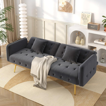 2-Sitzer Schlafsofa mit verstellbarer Rückenlehne (Grau)