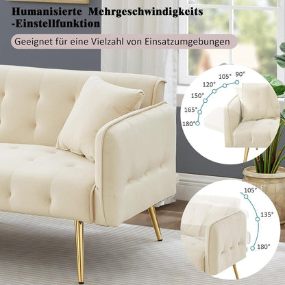 2-Sitzer Schlafsofa mit verstellbarer Rückenlehne (Beige)