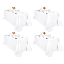 Weiße Tischdecken 4er-Pack, 229x396 cm, Polyester, waschbar