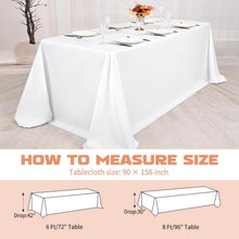 Weiße Tischdecken 4er-Pack, 229x396 cm, Polyester, waschbar