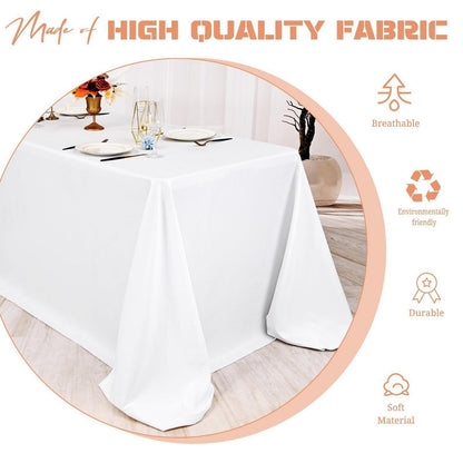 Weiße Tischdecken 4er-Pack, 229x396 cm, Polyester, waschbar