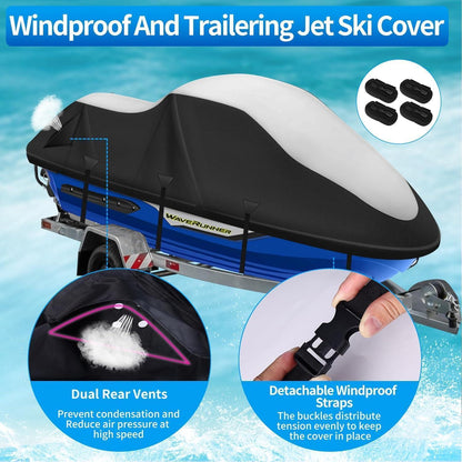 Jet Ski Abdeckung 900D, XL (290-305cm) mit Windschutz