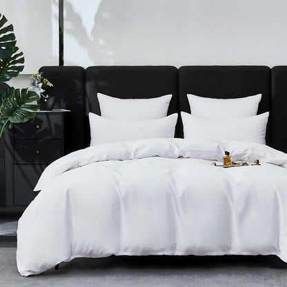 Mako Satin Bettwäsche Set 220x240 Weiß – Weich & Kühlend