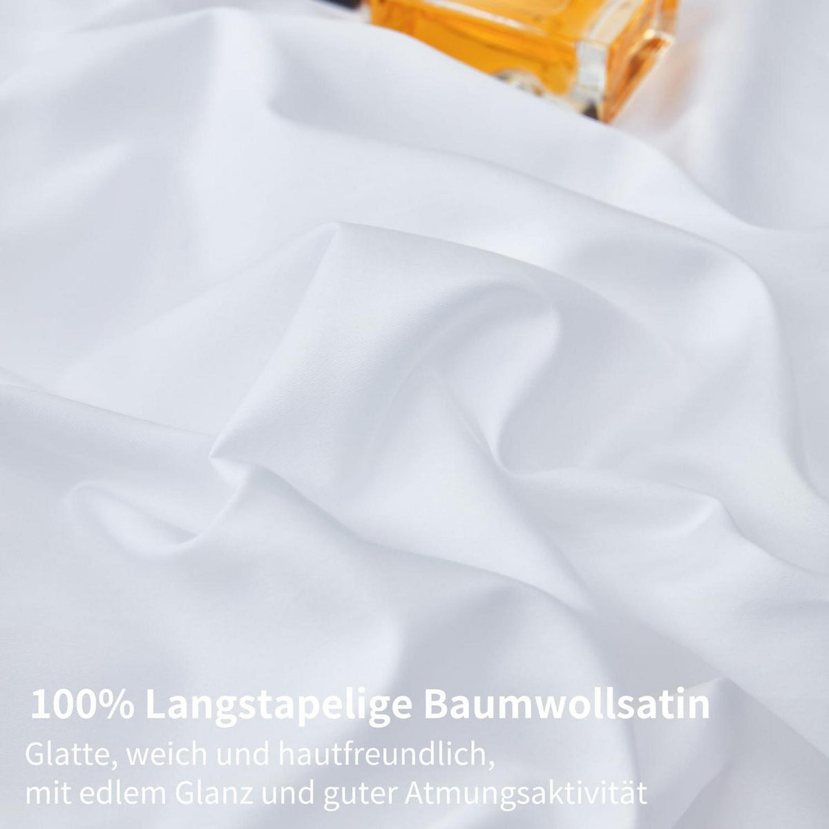 Mako Satin Bettwäsche Set 220x240 Weiß – Weich & Kühlend