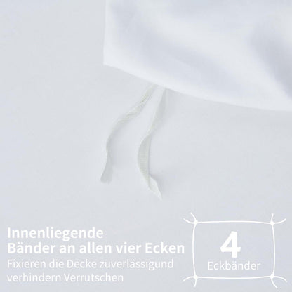 Mako Satin Bettwäsche Set 220x240 Weiß – Weich & Kühlend