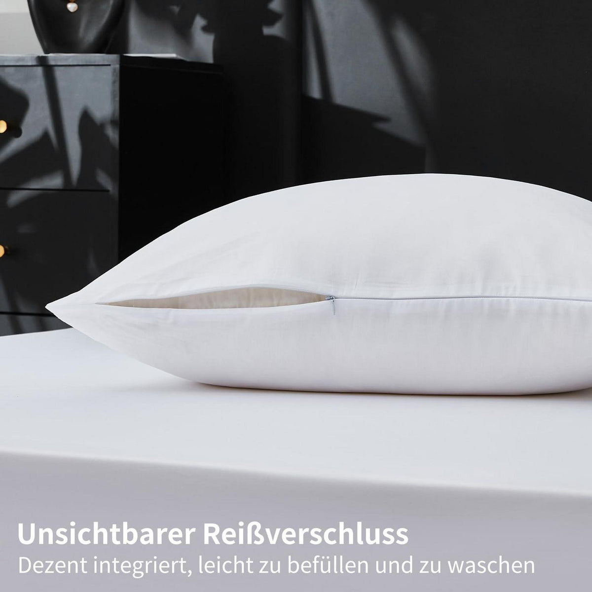Mako Satin Bettwäsche Set 220x240 Weiß – Weich & Kühlend