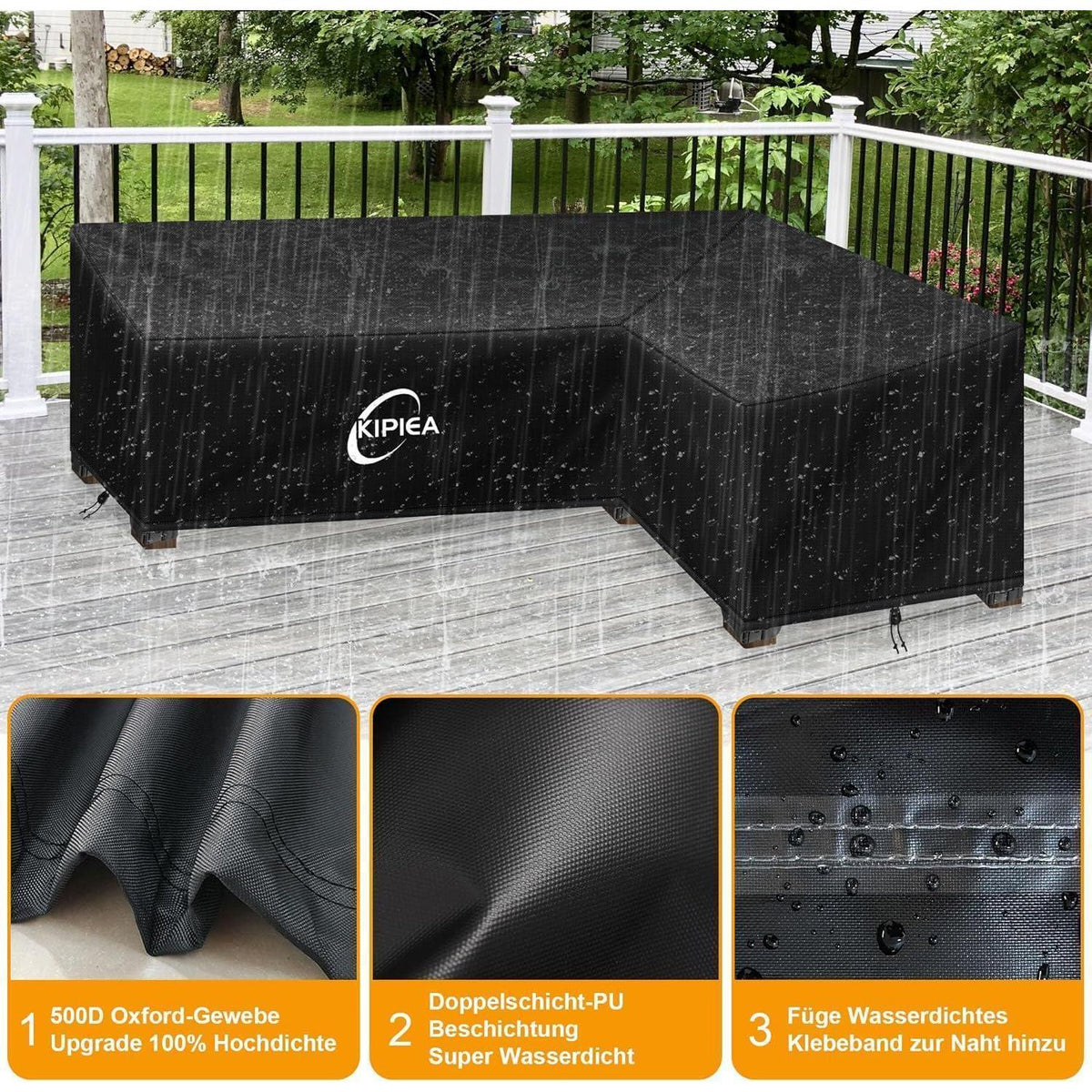 L-förmige Gartenmöbel Abdeckung – Wasserdicht & Winterfest