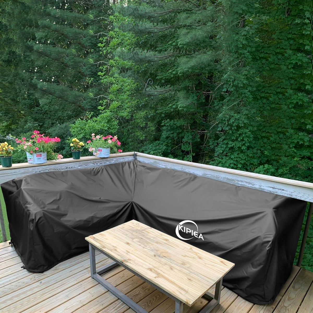 L-förmige Gartenmöbel Abdeckung – Winterfest & Winddicht