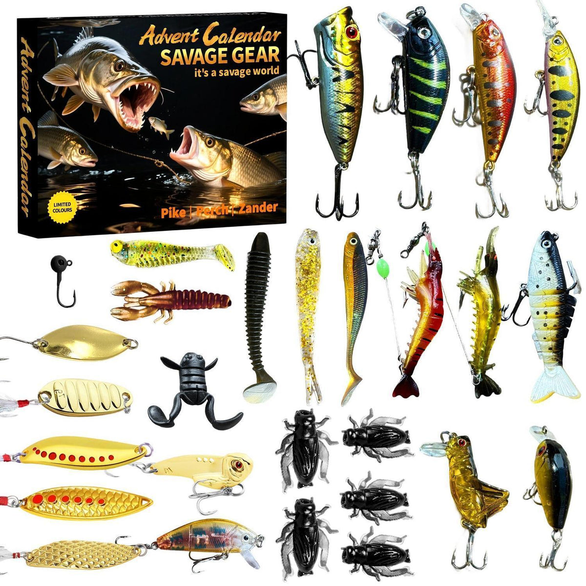 Adventskalender Angeln 2026 – 24 Köder für Fischer & Angler