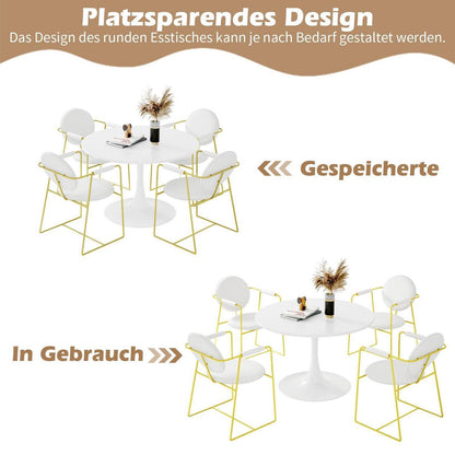 Runder Esstisch weiß 80cm – Küchentisch für 2-4 Personen