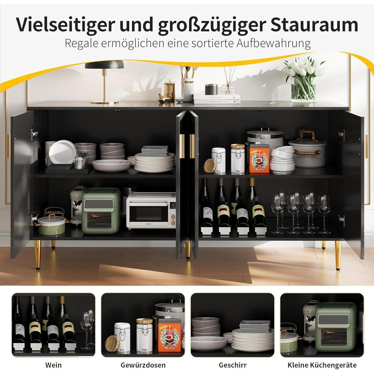 Flur Schrank mit Türen & Kippschutz – Schmale Kommode für Zuhause