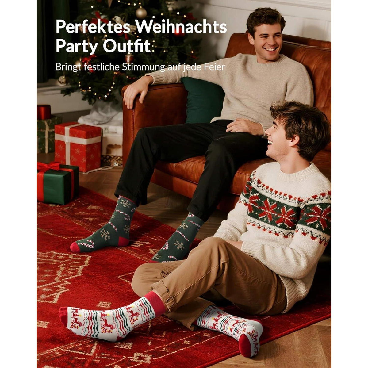 24 Paar Herren Adventskalender Socken 43-46 Mehrfarbig