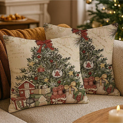 2er Set Winter Weihnachten Kissenbezüge 45x45 cm - Weihnachtsdeko