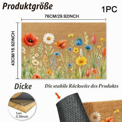 Vintage Wildflower Fußmatte – Rutschfest & Dekorativ 43x76cm