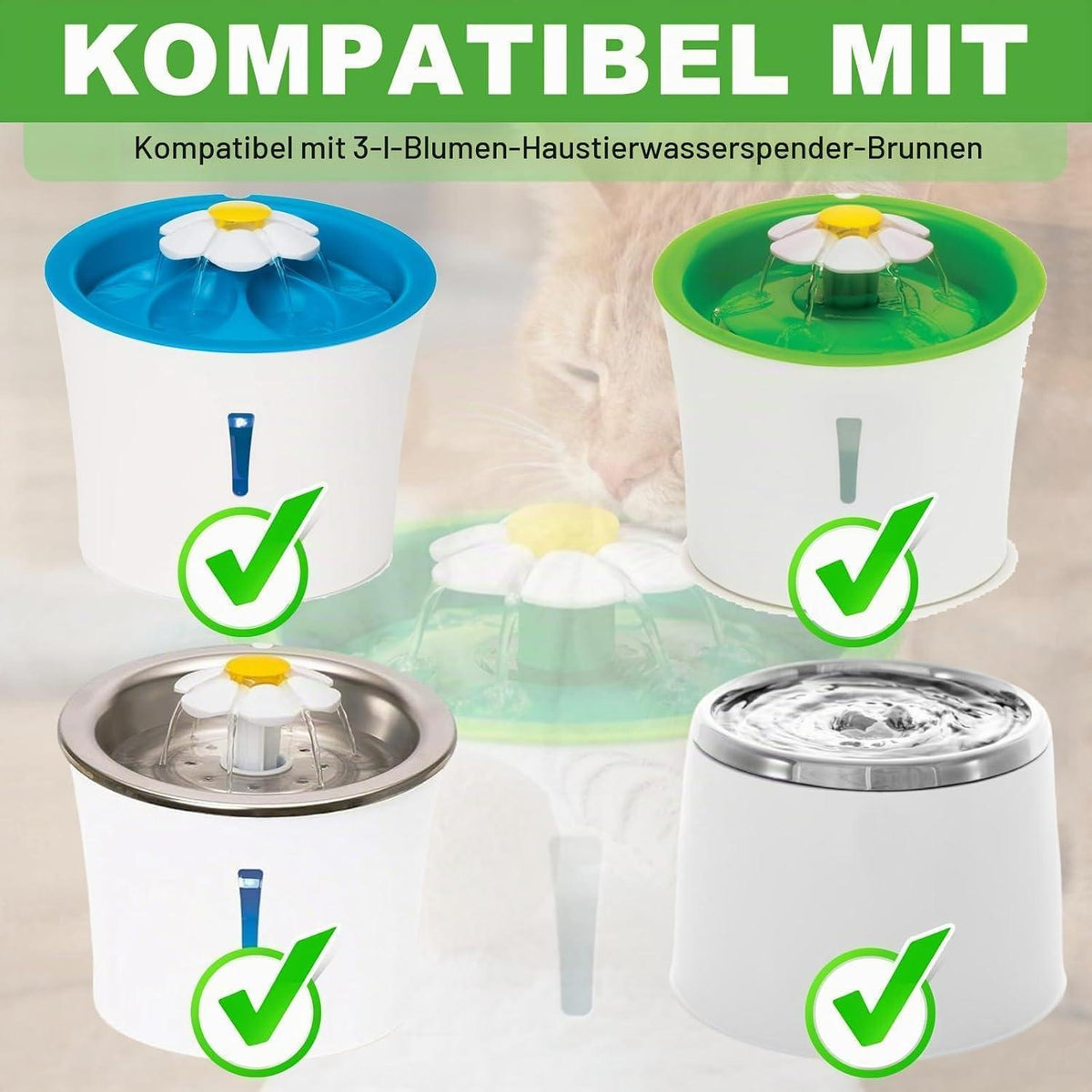 Katzenbrunnen Filter 3er-Pack | Ersatzfilter für Trinkbrunnen