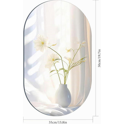 TSKDKIT Klebespiegel Oval 50x35cm – Rahmenloser Wandspiegel