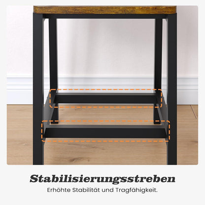 Esszimmerstühle 6er Set Vintage Braun – Metallgestell & Komfort