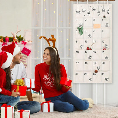 Wiederverwendbarer Adventskalender Wandteppich mit 24 Fächern