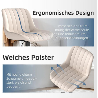 Drehbare Barhocker Set 2 Beige – Höhenverstellbar & Komfortabel
