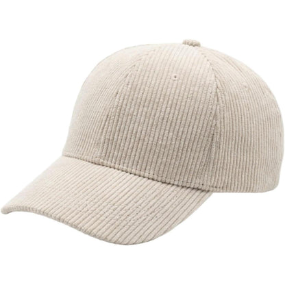 Cord Baseball Cap Damen Herren Verstellbar Beige Wintermütze