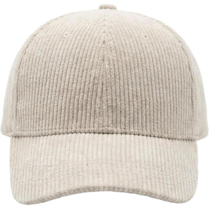 Cord Baseball Cap Damen Herren Verstellbar Beige Wintermütze