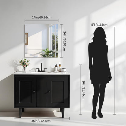 Rahmenloser Badezimmerspiegel 61x61 cm – Modern & Bruchsicher