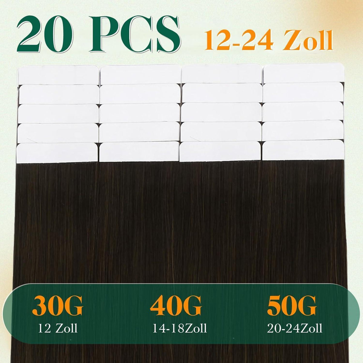 Echthaar Tape Extensions Blond Balayage 45cm 40g